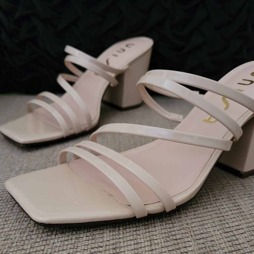 Unisa Candi Nude Strappy Chunky Heel Sandals